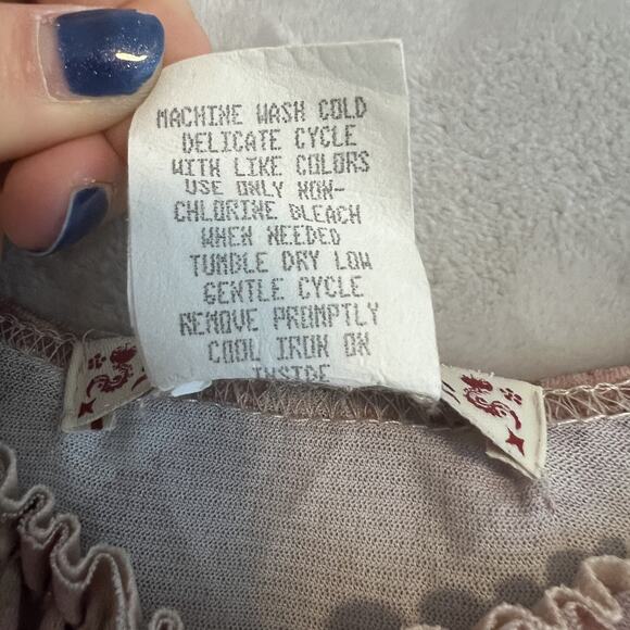 VTG Peace On Earth Top Womens Medium Sheer Floral Milkmaid Fairy Y2K Soft Girl - Picture 8 of 11